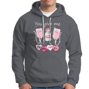 Valentine's Day Hoodie You Give Me Tachycardia ICU Nurse Life TS09 Charcoal Printyourwear