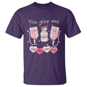 Valentine's Day T Shirt You Give Me Tachycardia ICU Nurse Life TS09 Purple Printyourwear