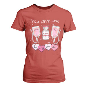 Valentine's Day T Shirt For Women You Give Me Tachycardia ICU Nurse Life TS09 Red Print Your Wear