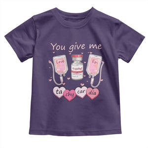 Valentine's Day Toddler T Shirt You Give Me Tachycardia ICU Nurse Life TS09 Purple Print Your Wear