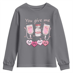 Valentine's Day Youth Sweatshirt You Give Me Tachycardia ICU Nurse Life TS09 Charcoal Print Your Wear