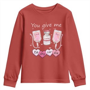 Valentine's Day Youth Sweatshirt You Give Me Tachycardia ICU Nurse Life TS09 Red Print Your Wear