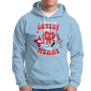 Valentine's Day Hoodie I Care For Cutest Little Hearts Nurse Life TS09 Light Blue Printyourwear