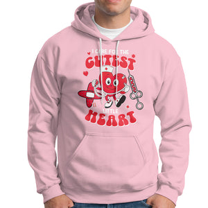 Valentine's Day Hoodie I Care For Cutest Little Hearts Nurse Life TS09 Light Pink Printyourwear