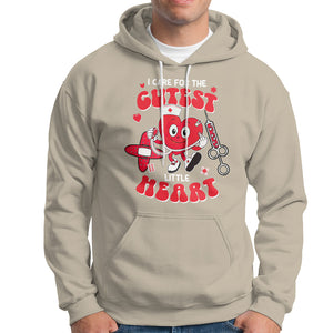 Valentine's Day Hoodie I Care For Cutest Little Hearts Nurse Life TS09 Sand Printyourwear