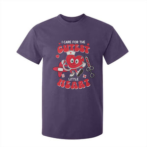 Valentine's Day T Shirt For Kid I Care For Cutest Little Hearts Nurse Life TS09 Purple Print Your Wear