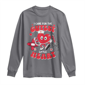 Valentine's Day Long Sleeve Shirt I Care For Cutest Little Hearts Nurse Life TS09 Charcoal Print Your Wear