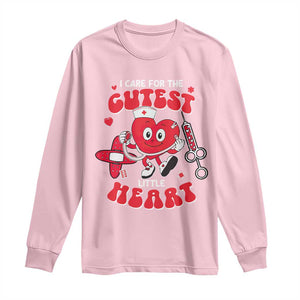 Valentine's Day Long Sleeve Shirt I Care For Cutest Little Hearts Nurse Life TS09 Light Pink Print Your Wear