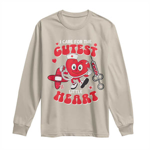 Valentine's Day Long Sleeve Shirt I Care For Cutest Little Hearts Nurse Life TS09 Sand Print Your Wear