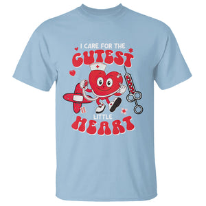 Valentine's Day T Shirt I Care For Cutest Little Hearts Nurse Life TS09 Light Blue Printyourwear