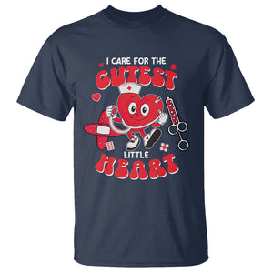 Valentine's Day T Shirt I Care For Cutest Little Hearts Nurse Life TS09 Navy Printyourwear