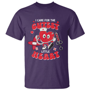 Valentine's Day T Shirt I Care For Cutest Little Hearts Nurse Life TS09 Purple Printyourwear