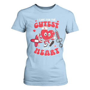 Valentine's Day T Shirt For Women I Care For Cutest Little Hearts Nurse Life TS09 Light Blue Print Your Wear