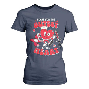 Valentine's Day T Shirt For Women I Care For Cutest Little Hearts Nurse Life TS09 Navy Print Your Wear