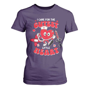 Valentine's Day T Shirt For Women I Care For Cutest Little Hearts Nurse Life TS09 Purple Print Your Wear