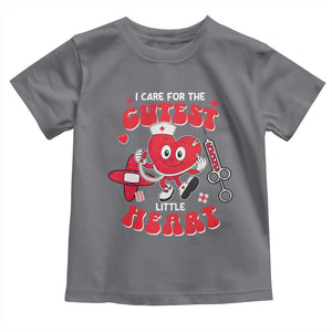 Valentine's Day Toddler T Shirt I Care For Cutest Little Hearts Nurse Life TS09 Charcoal Print Your Wear