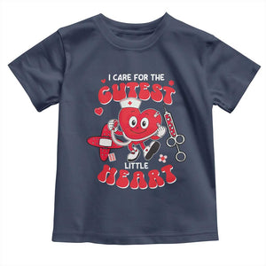 Valentine's Day Toddler T Shirt I Care For Cutest Little Hearts Nurse Life TS09 Navy Print Your Wear