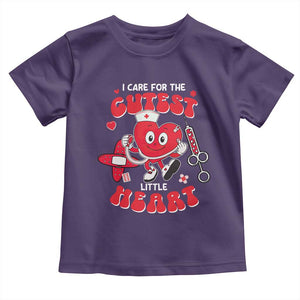 Valentine's Day Toddler T Shirt I Care For Cutest Little Hearts Nurse Life TS09 Purple Print Your Wear