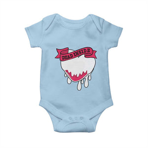 Valentine's Day Baby Onesie Dead Inside Melting Heart Goth TS09 Light Blue Print Your Wear
