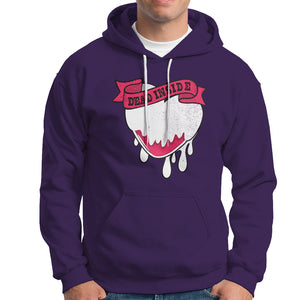 Valentine's Day Hoodie Dead Inside Melting Heart Goth TS09 Purple Printyourwear