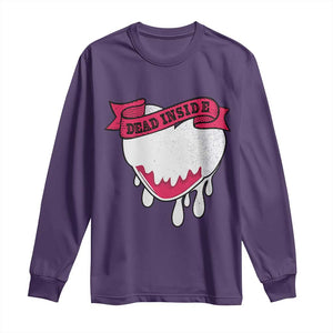 Valentine's Day Long Sleeve Shirt Dead Inside Melting Heart Goth TS09 Purple Print Your Wear