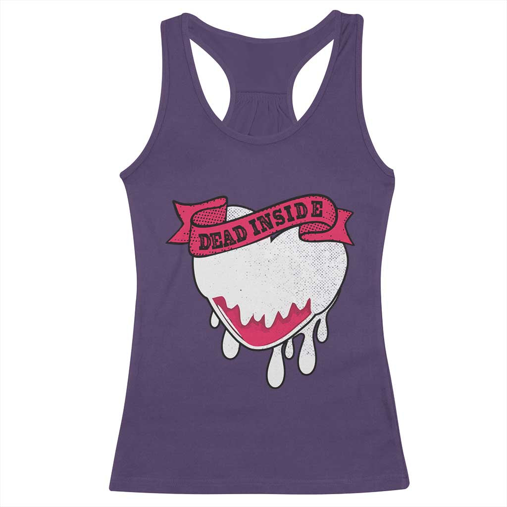 Valentine's Day Racerback Tank Top Dead Inside Melting Heart Goth TS09 Purple Print Your Wear