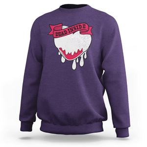 Valentine's Day Sweatshirt Dead Inside Melting Heart Goth TS09 Purple Printyourwear