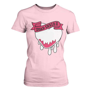 Valentine's Day T Shirt For Women Dead Inside Melting Heart Goth TS09 Light Pink Print Your Wear