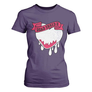 Valentine's Day T Shirt For Women Dead Inside Melting Heart Goth TS09 Purple Print Your Wear