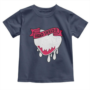 Valentine's Day Toddler T Shirt Dead Inside Melting Heart Goth TS09 Navy Print Your Wear