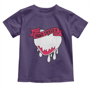 Valentine's Day Toddler T Shirt Dead Inside Melting Heart Goth TS09 Purple Print Your Wear