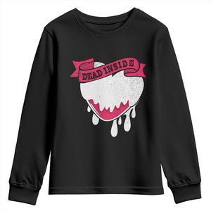 Valentine's Day Youth Sweatshirt Dead Inside Melting Heart Goth TS09 Black Print Your Wear