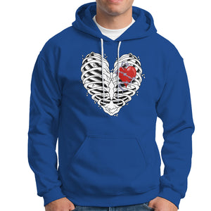 Valentine's Day Hoodie Gothic Valentine Skeleton With Barbed Wire Heart TS09 Royal Blue Printyourwear