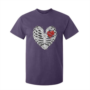 Valentine's Day T Shirt For Kid Gothic Valentine Skeleton With Barbed Wire Heart TS09 Purple Print Your Wear