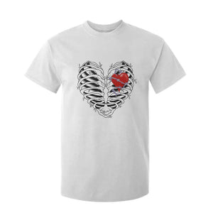 Valentine's Day T Shirt For Kid Gothic Valentine Skeleton With Barbed Wire Heart TS09 White Print Your Wear