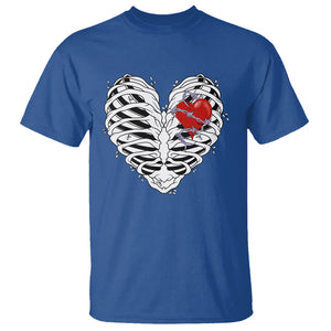 Valentine's Day T Shirt Gothic Valentine Skeleton With Barbed Wire Heart TS09 Royal Blue Printyourwear