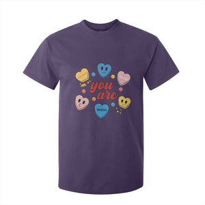 You Are Loved Worthy Enough Candy Heart Valentine's Day T Shirt For Kid TS09 Purple Print Your Wear