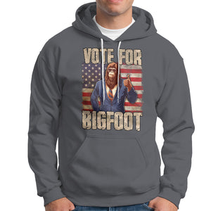 Vote For Bigfoot President Election Funny Sasquatch USA Flag Hoodie TS09 Charcoal Printyourwear