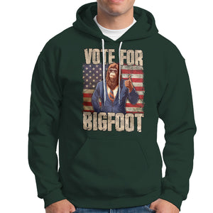 Vote For Bigfoot President Election Funny Sasquatch USA Flag Hoodie TS09 Dark Forest Green Printyourwear