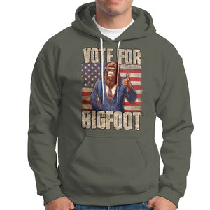 Vote For Bigfoot President Election Funny Sasquatch USA Flag Hoodie TS09 Military Green Printyourwear