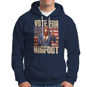 Vote For Bigfoot President Election Funny Sasquatch USA Flag Hoodie TS09 Navy Printyourwear