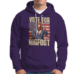 Vote For Bigfoot President Election Funny Sasquatch USA Flag Hoodie TS09 Purple Printyourwear