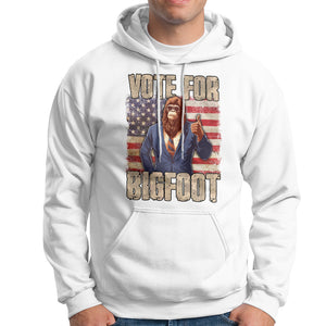 Vote For Bigfoot President Election Funny Sasquatch USA Flag Hoodie TS09 White Printyourwear