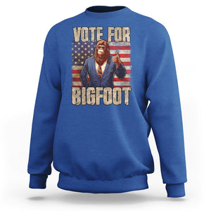 Vote For Bigfoot President Election Funny Sasquatch USA Flag Sweatshirt TS09 Royal Blue Printyourwear