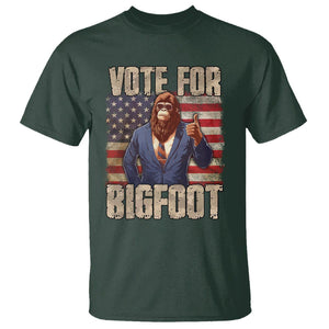 Vote For Bigfoot President Election Funny Sasquatch USA Flag T Shirt TS09 Dark Forest Green Printyourwear