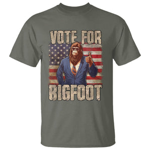 Vote For Bigfoot President Election Funny Sasquatch USA Flag T Shirt TS09 Military Green Printyourwear