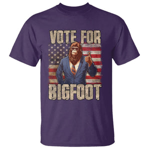 Vote For Bigfoot President Election Funny Sasquatch USA Flag T Shirt TS09 Purple Printyourwear