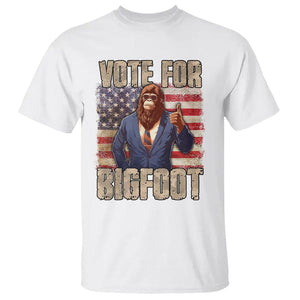 Vote For Bigfoot President Election Funny Sasquatch USA Flag T Shirt TS09 White Printyourwear