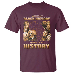 African Pride T Shirt - Without Black History There Is No History Heritage Tribute Tee TS09 Maroon Print Your Wear