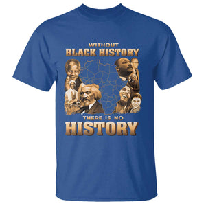 African Pride T Shirt - Without Black History There Is No History Heritage Tribute Tee TS09 Royal Blue Print Your Wear